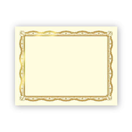 Great Papers Foil Certificate 8 12 x 11 Gold Braided Pack Of 12 - Office  Depot