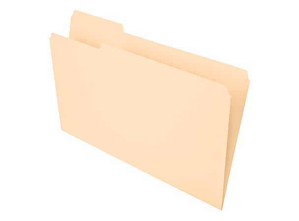 Office Depot® Brand File Folders, 1/3 Tab Cut, Left Position, Legal Size, Manila, Pack Of 100