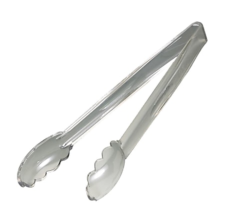 Cambro Plastic Tongs, Scallop Grip, 12", Clear, Pack