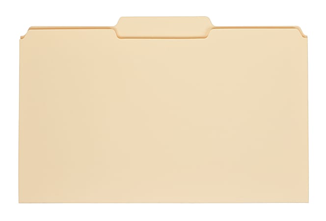 Office Depot® Brand File Folders, 1/3 Tab Cut, Center Position, Legal Size, Manila, Pack Of 100