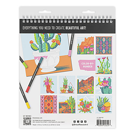 Brea Reese Color by Number Marker Pad Kit Western Desert