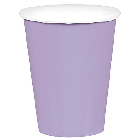 Amscan 68015 Solid Paper Cups, 9 Oz, Lavender, 20 Cups Per Pack, Case Of 6 Packs