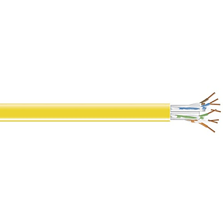 Black Box CAT5e 100-MHz Solid Bulk Cable UTP CM PVC YL 1000FT Pull-Box - 1000 ft Category 5e Network Cable for Network Device - Bare Wire - Bare Wire - CM - 24 AWG - Yellow