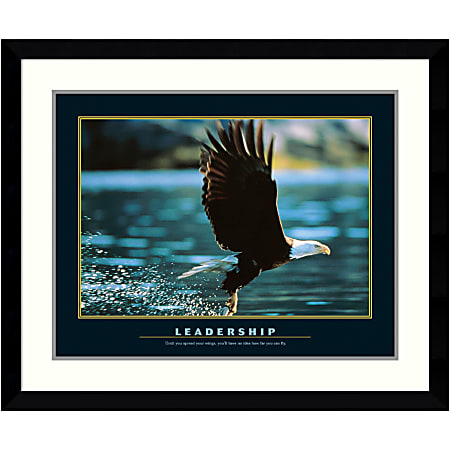 Amanti Art Leadership Wood Framed Wall Art Print, 37”W x 30”H, Black