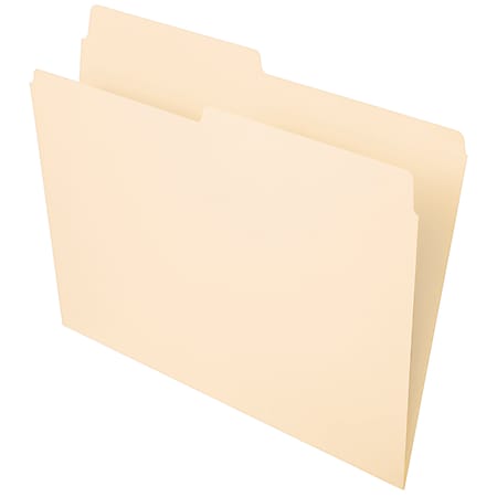 Office Depot® Brand File Folders, 1/2 Cut, Letter Size, Manila, Pack Of 100