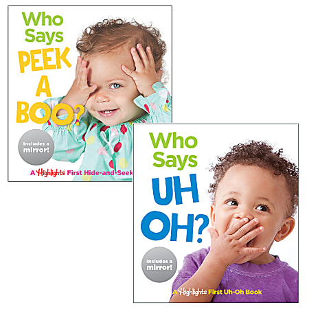 Highlights Who Says Peekaboo? And Who Says Uh Oh? Board Books, Set Of 2 Books
