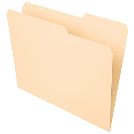 Office Depot® Brand File Folders, 2/5 Tab Cut, Letter Size, Manila, Pack Of 100