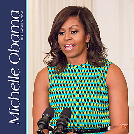 2024 BrownTrout Monthly Square Wall Calendar, 12" x 12", Michelle Obama, January to December