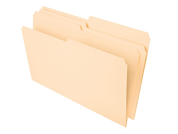 Office Depot® Brand File Folders, 1/2 Tab Cut, Second Position, Legal Size, Manila, Pack Of 100