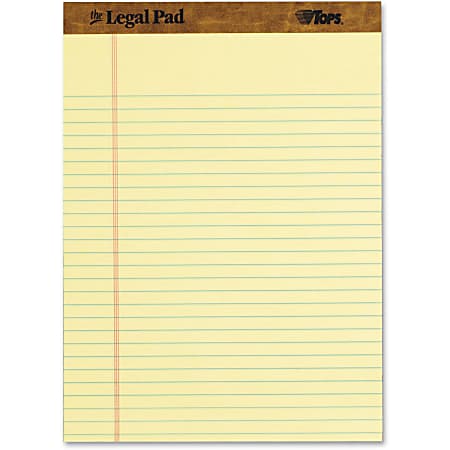 TOPS Legal Ruled Writing Pads - 50 Sheets - Stitched - Legal Ruled - 0.34" Ruled - Ruled - 16 lb Basis Weight - 75327