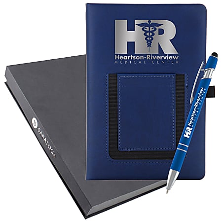 Custom Hot Stamp Techno Journal & Ultima Softex Pen Set