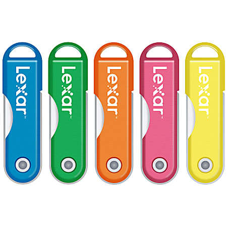 Lexar® JumpDrive® TwistTurn USB 2.0 Flash Drive, 8GB, Assorted Neon Colors (No Color Choice)