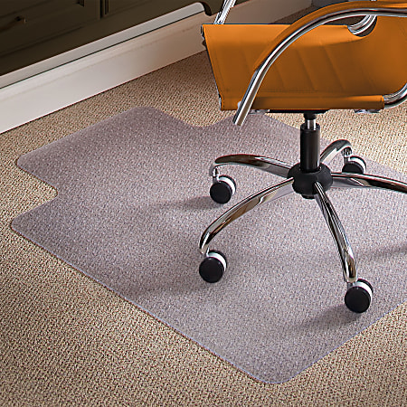 ES Robbins Natural Origins Vinyl Chair Mat For Low Pile Carpet 36 x 48 With Lip Clear Office Depot