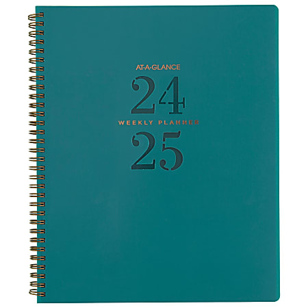 2024-2025 AT-A-GLANCE® Signature Lite Weekly/Monthly Academic Planner, 8-1/2" x 11", Teal, July 2024 To June 2025, YP90LA12