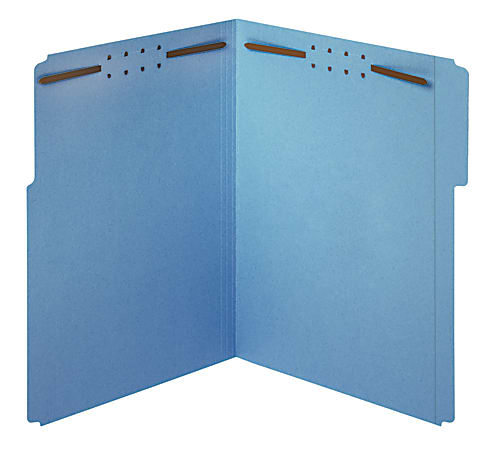Office Depot® Brand Color Fastener File Folders, Letter Size, Blue, Pack Of 50 Folders