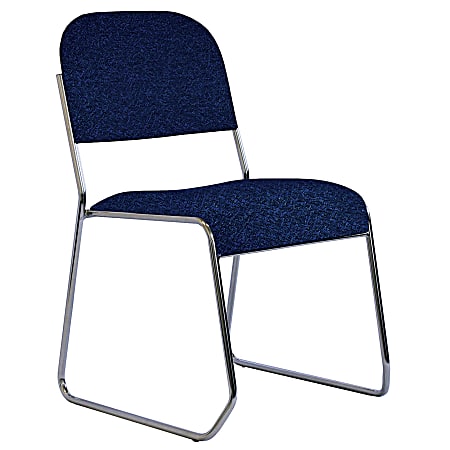 OfficeStor Series 601 Padded Fabric Seat, Fabric Back Stacking Chair, 18" Seat Width, Galaxy Blue Seat/Chrome Frame, Quantity: 1
