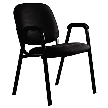 Office-Stor PLUS Stacking Guest Chair With Arms, 33 1/4"H x 22 1/2"W x 24 1/4"D, Black Maze
