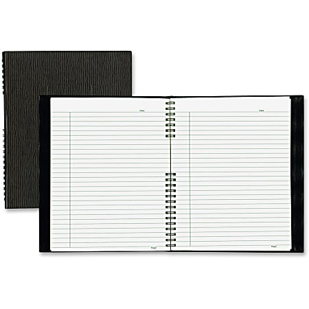 Blueline® NotePro Hard Romanel Cover Notebook, Letter Size (8 1/2" x 11"), 100% Recycled, 100 Sheets, Black