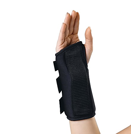 Medline Wrist Splint, Right, Large, 8", Black
