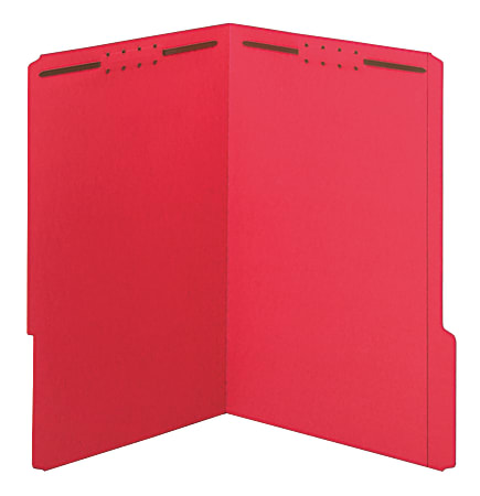 Office Depot® Brand Color Fastener File Folders, 8 1/2" x 14", Legal, Red, Box of 50