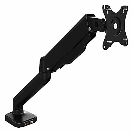 Bush® Business Furniture Adjustable Monitor Arm With USB Port, Satin Black, Standard Delivery