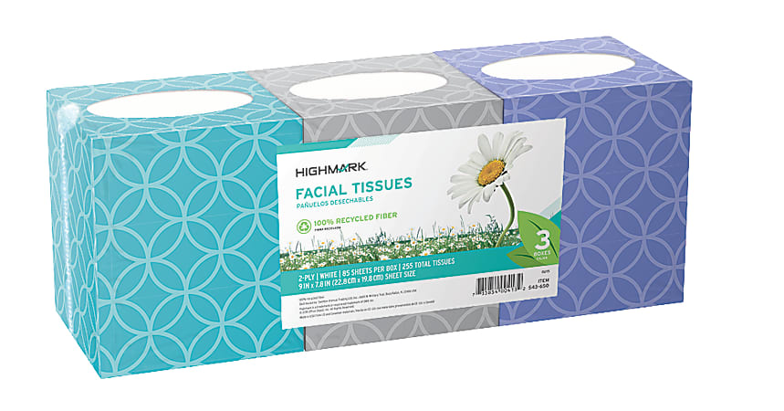Highmark® ECO 2-Ply Facial Tissue, 100% Recycled, White,