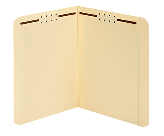 Office Depot® Brand Manila Fastener Folders, 2 Fasteners, Straight Cut, Letter Size, Box of 50 Folders