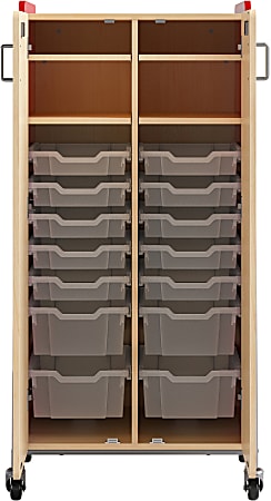 Safco® Whiffle Double-Column 14-Drawer Mobile Storage Cart,