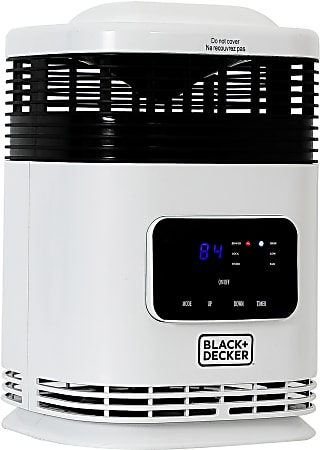 Black Decker 360 Surround Ceramic Heater 10 14 H x 7 58 W x 7 58 D Black -  Office Depot