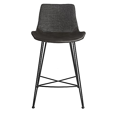 Eurostyle Alisa-C Counter Stool, Matte Black/Dark Gray