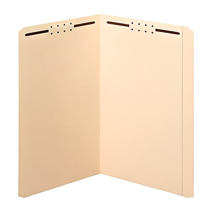 Office Depot® Brand Manila Fastener Folders, 2 Fasteners, Straight Cut, Legal Size, Box of 50 Folders