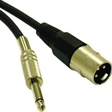 C2G 25ft Pro-Audio XLR Male to 1/4in Male Cable - XLR Male - Sub-mini phone Male - 25ft - Black