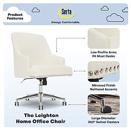 Serta leighton home shop office chair ivory