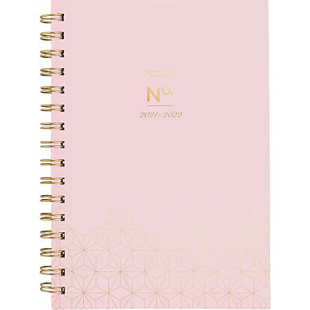 Cambridge WorkStyle Academic Weekly/Monthly Planner, 5-1/2" x 8-1/2", Pink Geo, July 2021 to June 2022, 1557P-200A