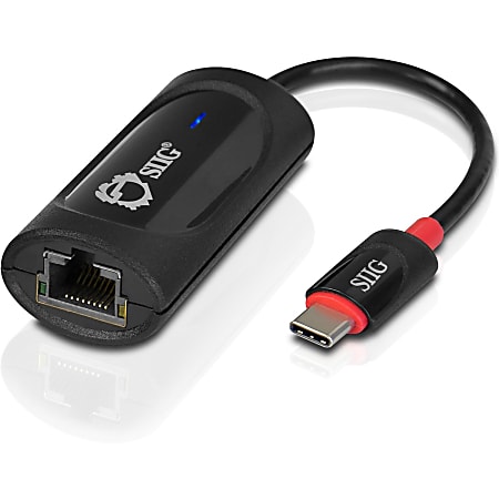 SIIG USB-C to Gigabit Ethernet Adapter - USB 3.0 - Network adapter - USB-C - 1GbE - 1000Base-T - black