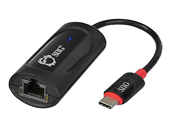SIIG USB-C to Gigabit Ethernet Adapter - USB 3.0 - Network adapter - USB-C - 1GbE - 1000Base-T - black