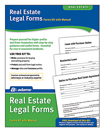 Adams&reg; Real Estate Legal Forms Kit, 8 1/2" x 11"