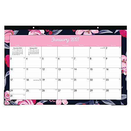 2027 Blue Sky Mimi Pink Monthly Desk Pad Planning Calendar, 17x11, 0%, Mimi Pink, Jan–Dec, RY27