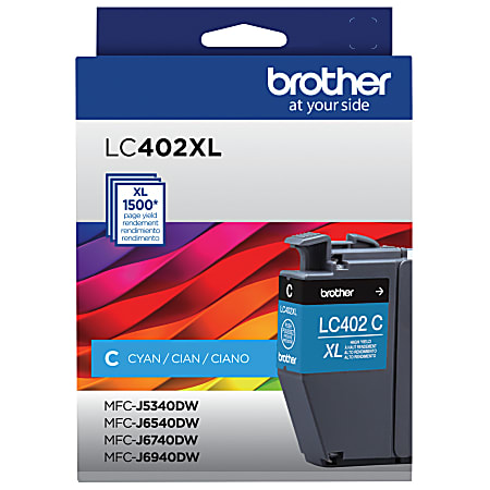 Brother® LC402XL Cyan High-Yield Ink Cartridge, LC402XLC