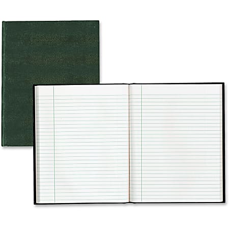 Blueline EcoLogix Executive Notebook - 150 Sheets - Printed - Perfect Bound 7.25" x 9.25" - White Paper - Green Cover - Recycled - 1Each