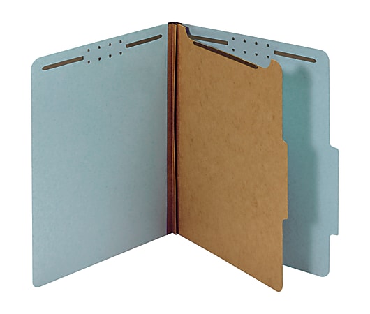 Office Depot® Brand Pressboard Classification Folders With Fasteners, Letter Size, 100% Recycled, Light Blue, Pack Of 10 Folders