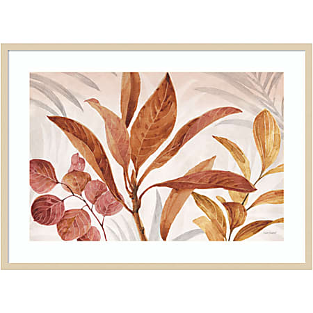 Amanti Art Leaves 01 by Lisa Audit Wood Framed Wall Art Print, 41”W x 30”H, Natural