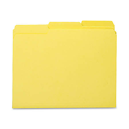 Smead® 1/3-Cut Interior Folders, Letter Size, Yellow, Box Of 100