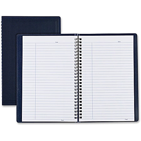 Blueline® Duraflex Notebook, 9 1/2" x 6", College Ruled, 160 Sheets, 30% Recycled, Blue/White