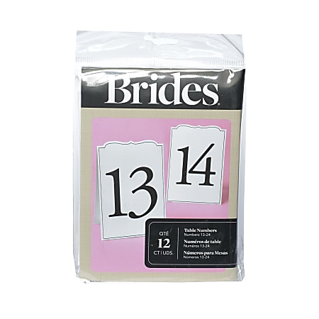 BRIDES® Ornate Table Numbers, 13-24, 4 1/8" x 5 1/2", White/Black