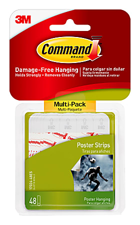 Command™ Small Poster Strips, Damage-Free, Pack of 24 Pairs of Strips