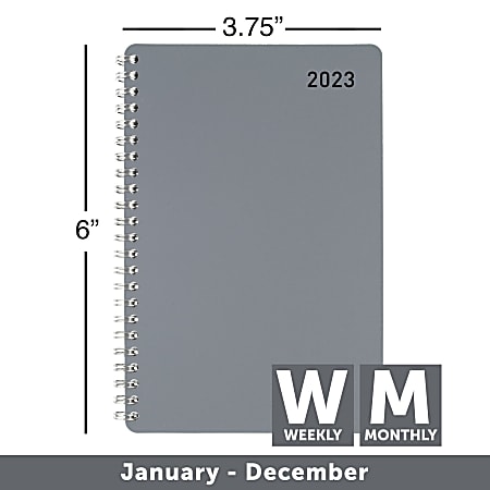 Office Depot Brand WeeklyMonthly Planner 4 x 6 Silver January To ...
