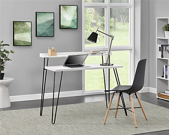 Ameriwood Home Haven Retro 45 W Writing Desk With Riser White