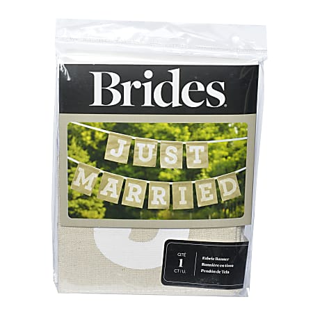 Custom BRIDES® Just Married Banner, Brown