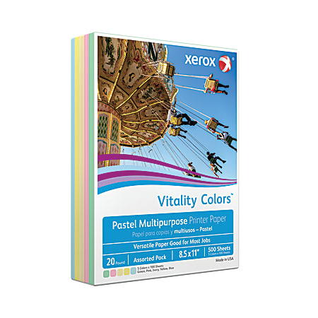 Xerox Vitality Colors Color Multi Use Printer Copy Paper Assorted